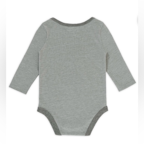 Infant Boys Gray Christmas Tree Rex Dinosaur Holiday Creeper Bodysuit - Picture 2 of 3